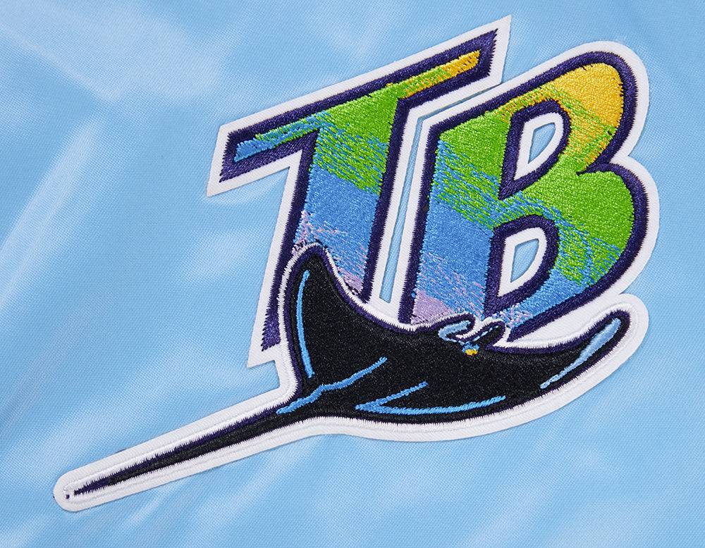 MLB TAMPA BAY RAYS RETRO CLASSIC WOMEN'S RIB SATIN JACKET (UNIVERSITY BLUE)