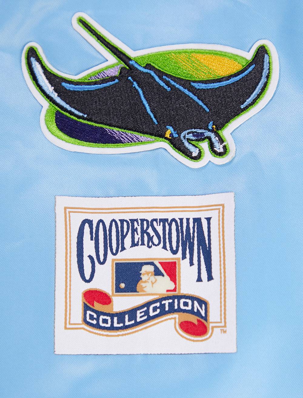 MLB TAMPA BAY RAYS RETRO CLASSIC WOMEN'S RIB SATIN JACKET (UNIVERSITY BLUE)