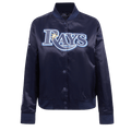 MLB TAMPA BAY RAYS CLASSIC WOMEN'S SATIN JACKET (MIDNIGHT NAVY)