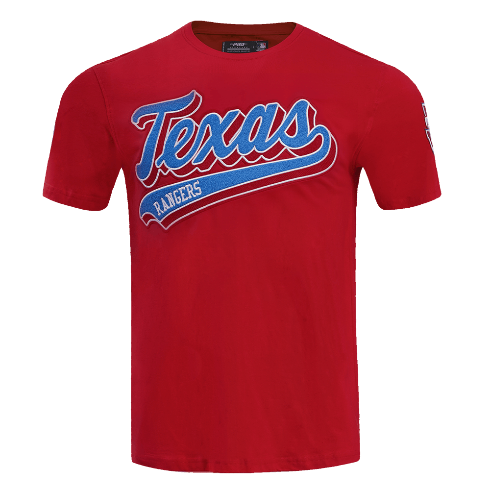 MLB TEXAS RANGERS SCRIPT TAIL MEN'S TOPS (RED)
