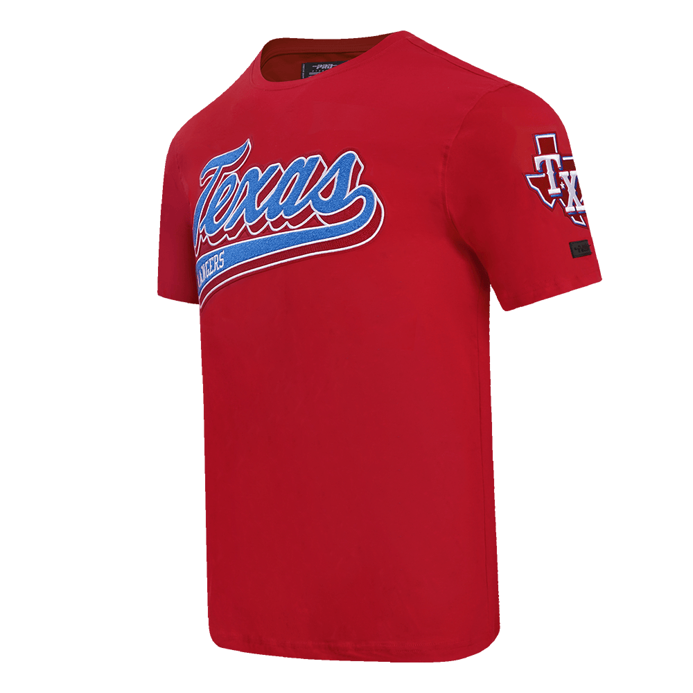 MLB TEXAS RANGERS SCRIPT TAIL MEN'S TOPS (RED)