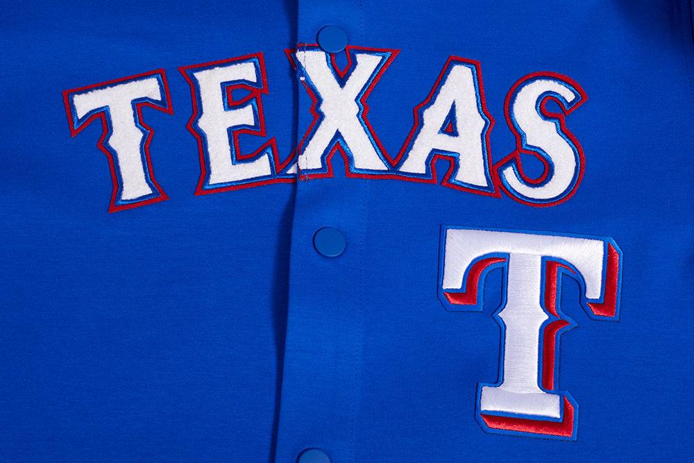 MLB TEXAS RANGERS CLASSIC MEN'S WARM UP JACKET (ROYAL BLUE/RED)