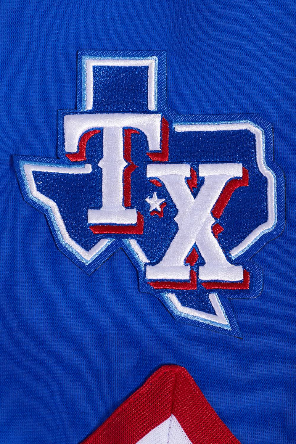 MLB TEXAS RANGERS CLASSIC MEN'S WARM UP JACKET (ROYAL BLUE/RED)