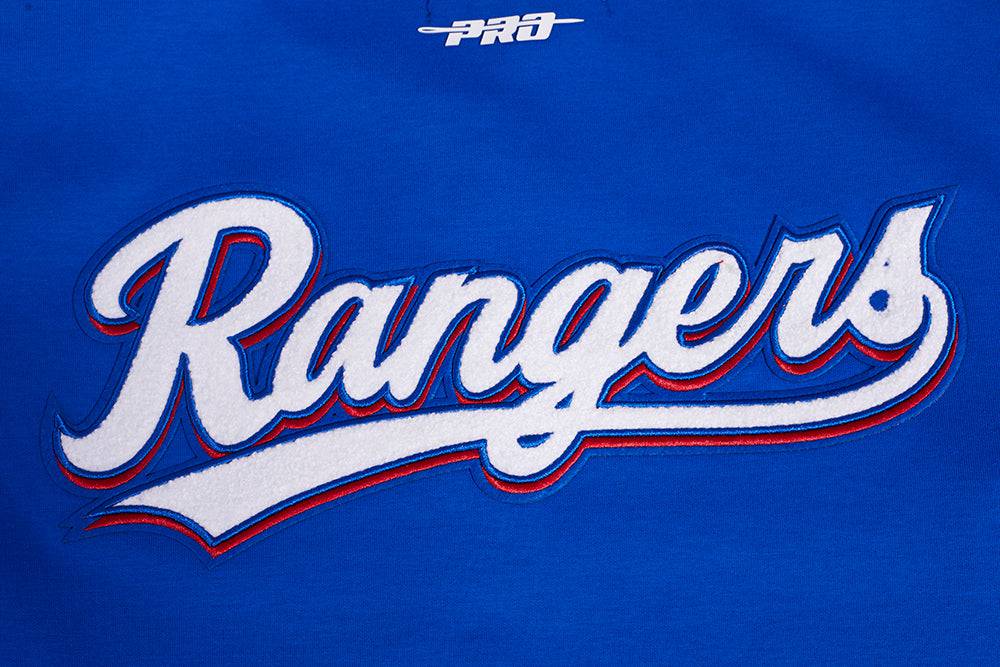 MLB TEXAS RANGERS CLASSIC MEN'S WARM UP JACKET (ROYAL BLUE/RED)