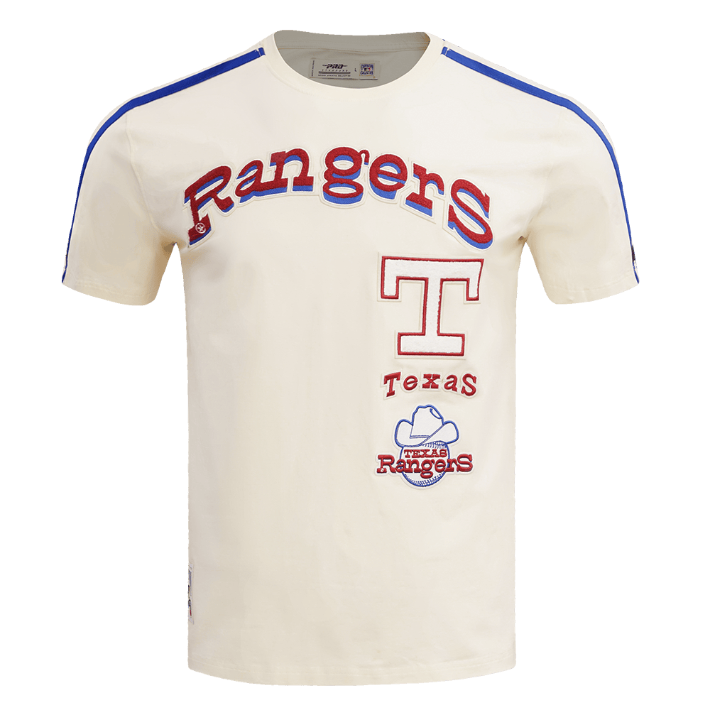MLB TEXAS RANGERS RETRO CLASSIC MEN'S STRIPED TOP (EGGSHELL/ ROYAL BLUE)