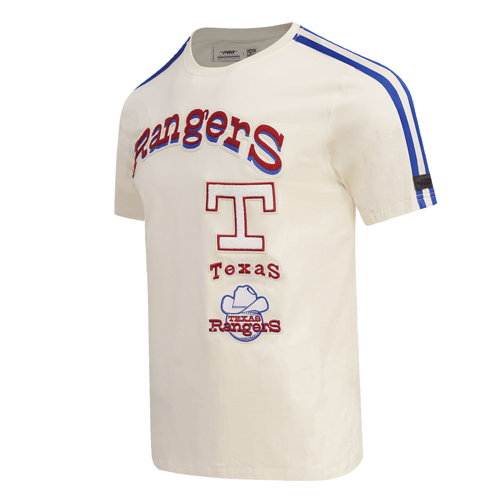 MLB TEXAS RANGERS RETRO CLASSIC MEN'S STRIPED TOP (EGGSHELL/ ROYAL BLUE)
