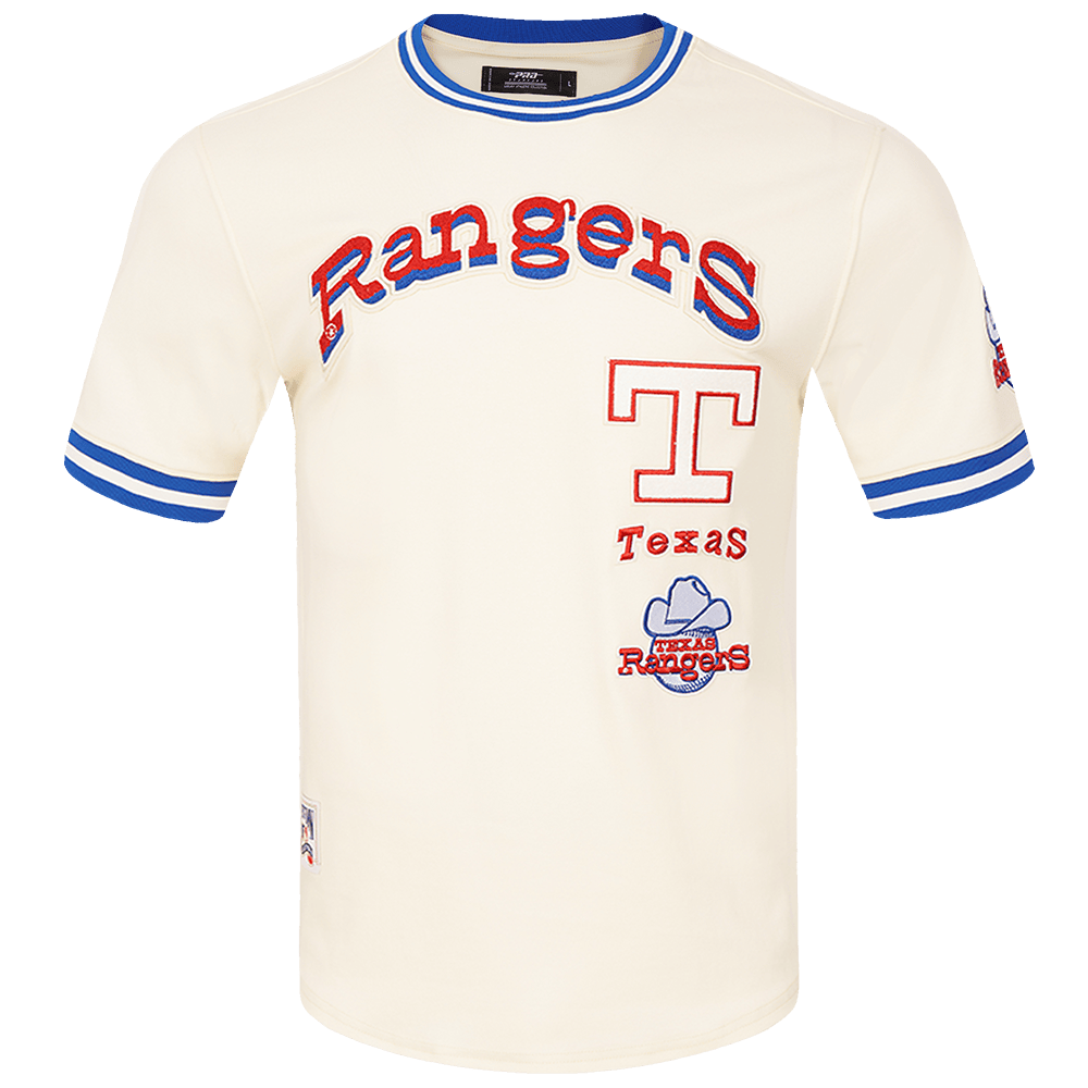 MLB TEXAS RANGERS RETRO CLASSIC MEN'S TOP (EGGSHELL/ ROYAL BLUE)