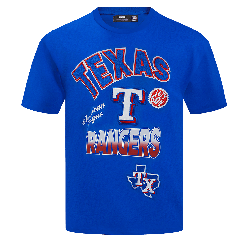 MLB TEXAS RANGERS TURN IT UP MEN'S CJ DROP SHOULDER TEE (ROYAL BLUE)