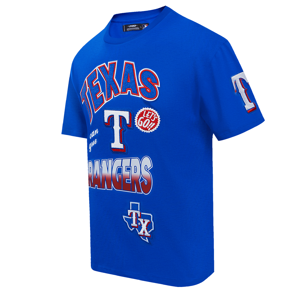 MLB TEXAS RANGERS TURN IT UP MEN'S CJ DROP SHOULDER TEE (ROYAL BLUE)