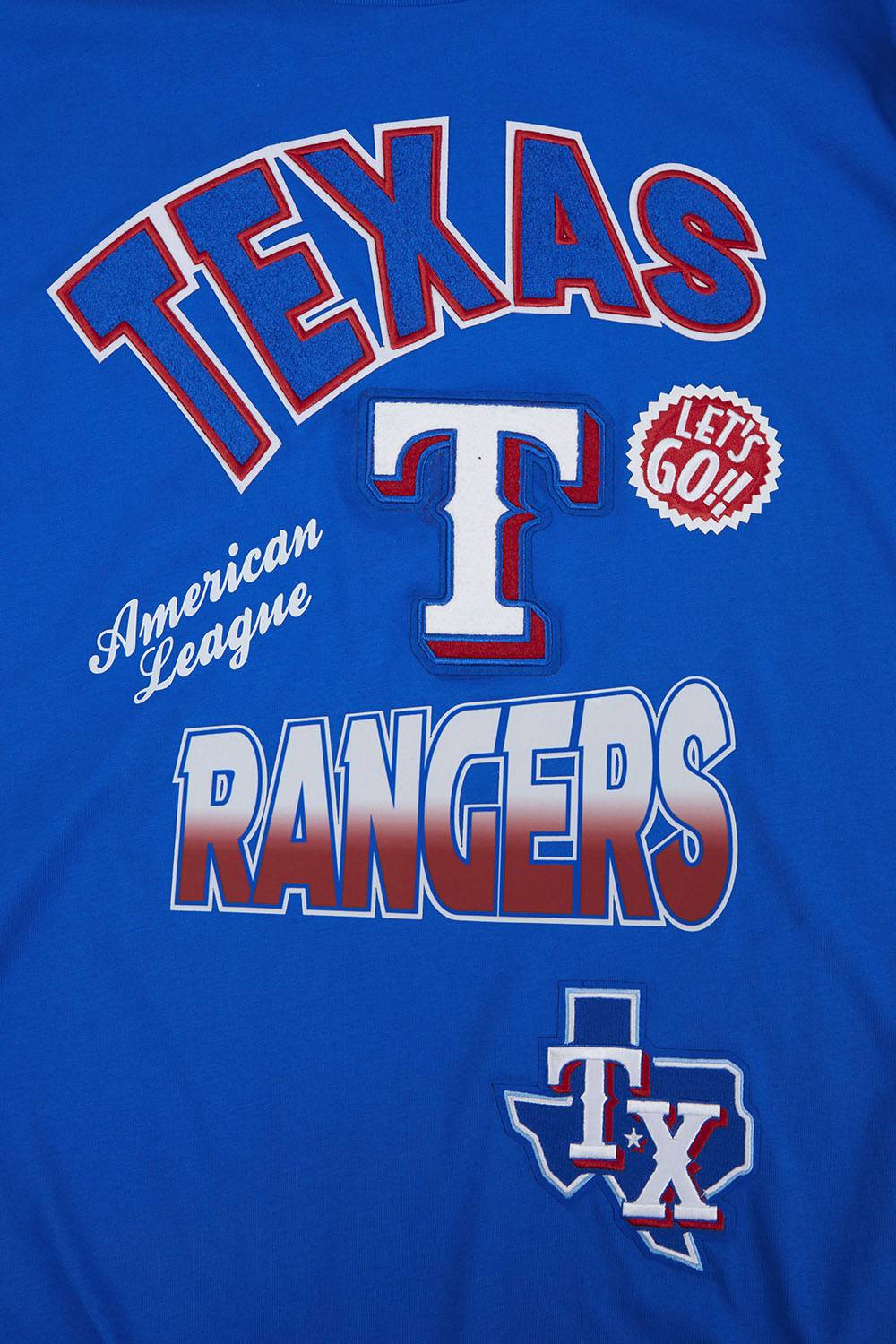 MLB TEXAS RANGERS TURN IT UP MEN'S CJ DROP SHOULDER TEE (ROYAL BLUE)