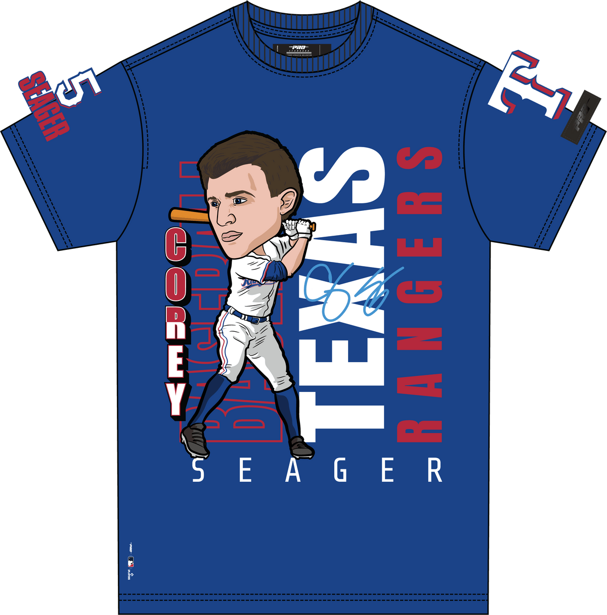 MLB TEXAS RANGERS COREY SEAGER #5 REMIX AVATAR SINGLE JERSEY MEN'S TOP (ROYAL BLUE)