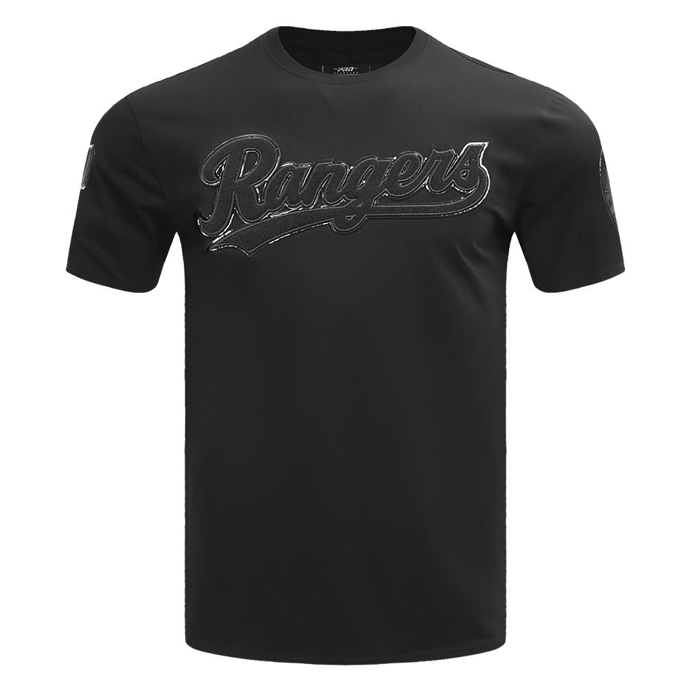 MLB TEXAS RANGERS TRIPLE BLACK SINGLE JERSEY TEE (TRIPLE BLACK)