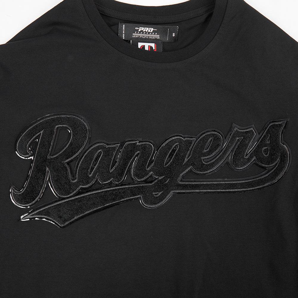MLB TEXAS RANGERS TRIPLE BLACK SINGLE JERSEY TEE (TRIPLE BLACK)