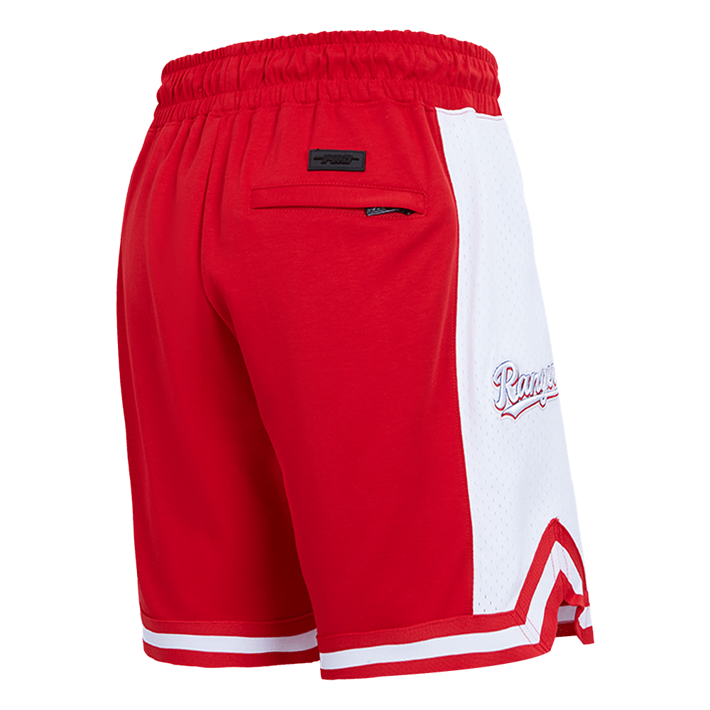 MLB TEXAS RANGERS SCRIPT TAIL MEN'S DOUBLE KNIT 2.0 SHORT (RED)