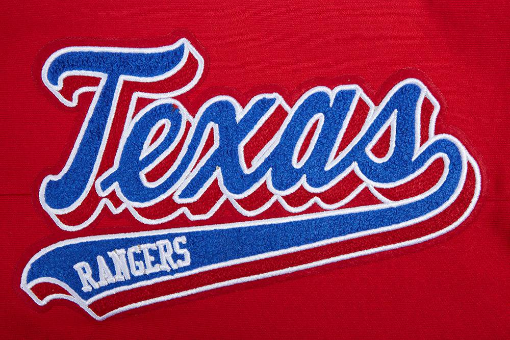 MLB TEXAS RANGERS SCRIPT TAIL MEN'S RIB FLEECE SWEATPANT (RED)