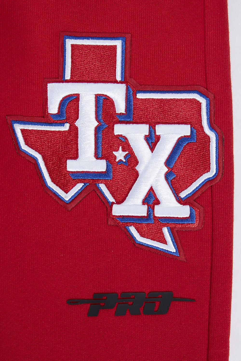 MLB TEXAS RANGERS SCRIPT TAIL MEN'S RIB FLEECE SWEATPANT (RED)