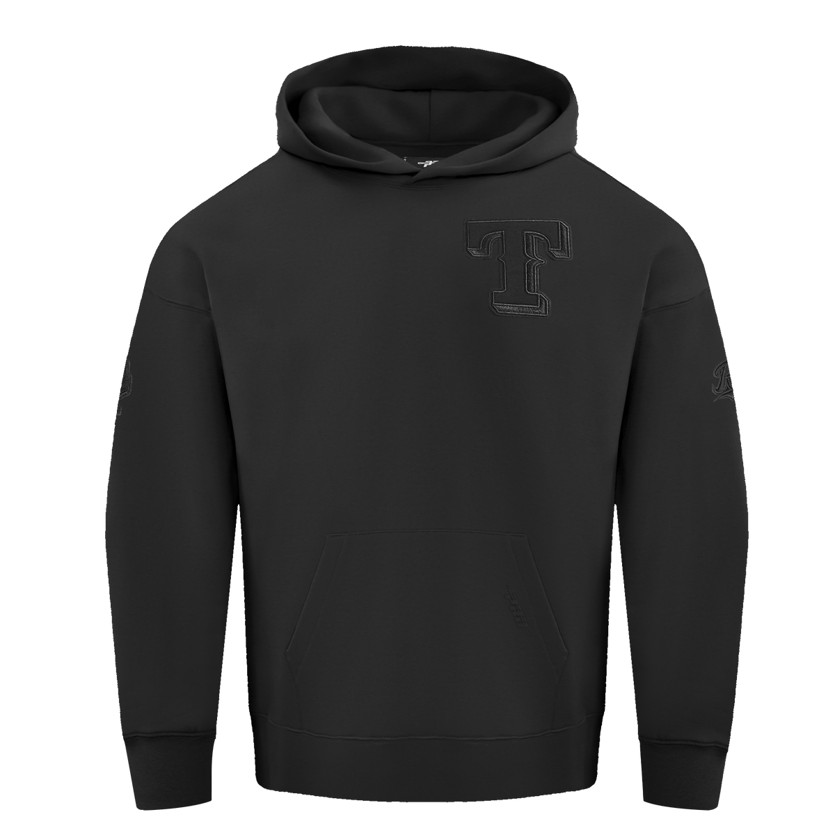 MLB TEXAS RANGERS NEUTRAL MEN'S DROP SHOULDER PULLOVER HOODIE (BLACK)