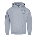 MLB TEXAS RANGERS NEUTRAL MEN'S DROP SHOULDER PULLOVER HOODIE (DARK HEATHER GRAY)