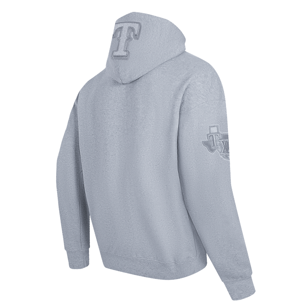 MLB TEXAS RANGERS NEUTRAL MEN'S DROP SHOULDER PULLOVER HOODIE (DARK HEATHER GRAY)