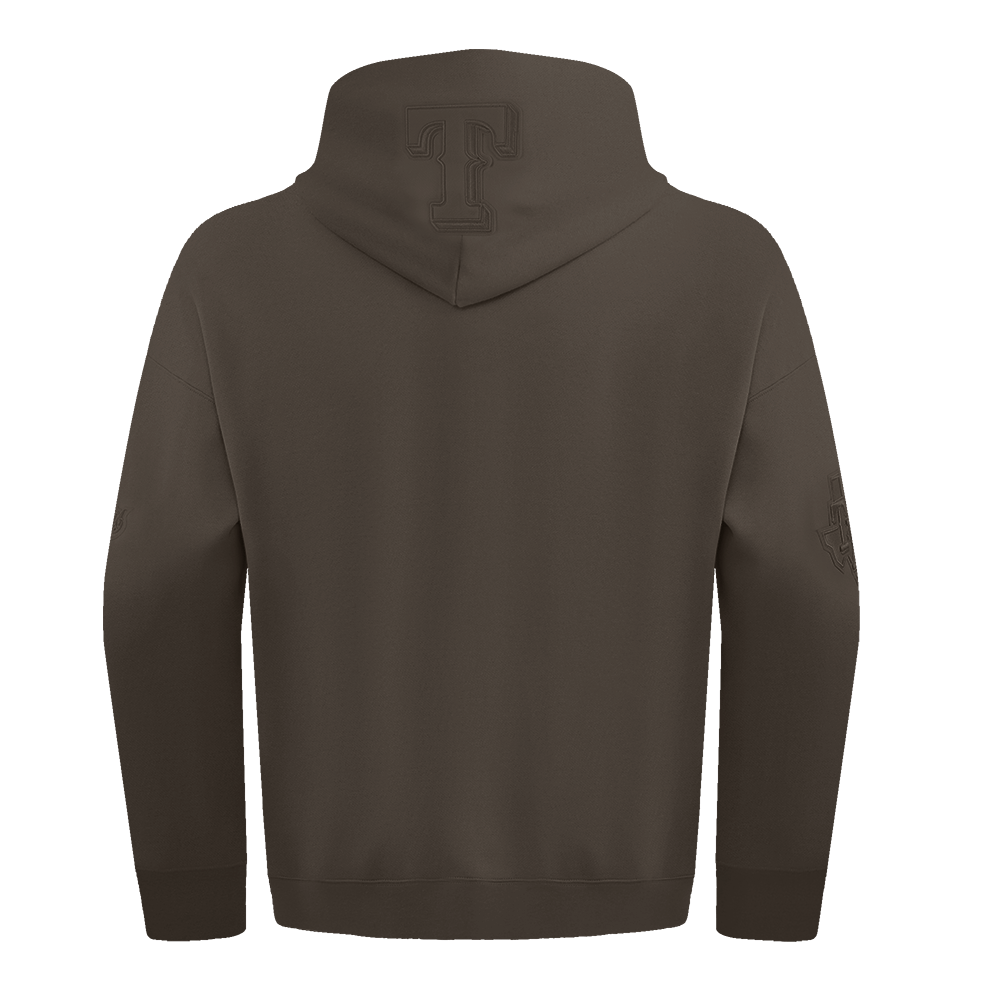 MLB TEXAS RANGERS NEUTRAL MEN'S DROP SHOULDER PULLOVER HOODIE (DARK TAUPE)