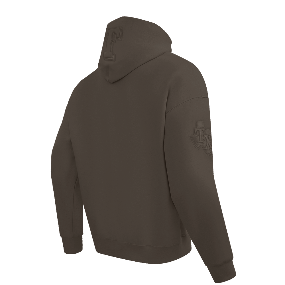 MLB TEXAS RANGERS NEUTRAL MEN'S DROP SHOULDER PULLOVER HOODIE (DARK TAUPE)