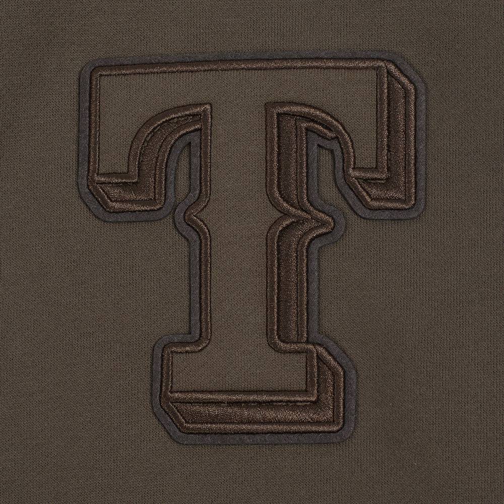 MLB TEXAS RANGERS NEUTRAL MEN'S DROP SHOULDER PULLOVER HOODIE (DARK TAUPE)