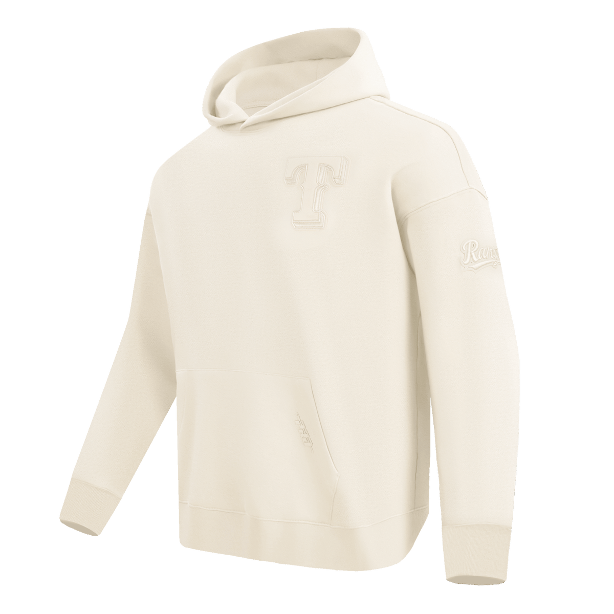 MLB TEXAS RANGERS NEUTRAL MEN'S DROP SHOULDER PULLOVER HOODIE (EGGSHELL)