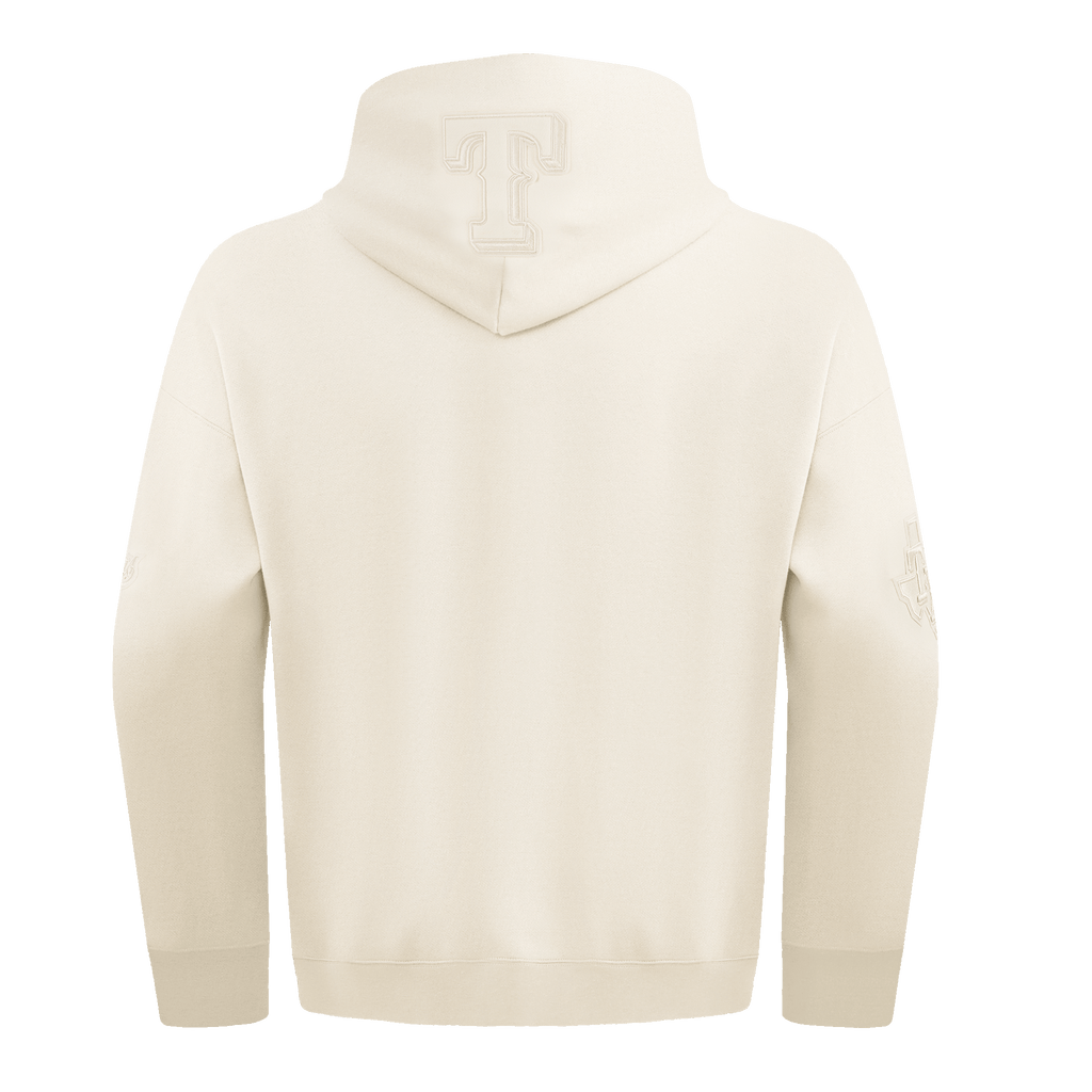 MLB TEXAS RANGERS NEUTRAL MEN'S DROP SHOULDER PULLOVER HOODIE (EGGSHELL)