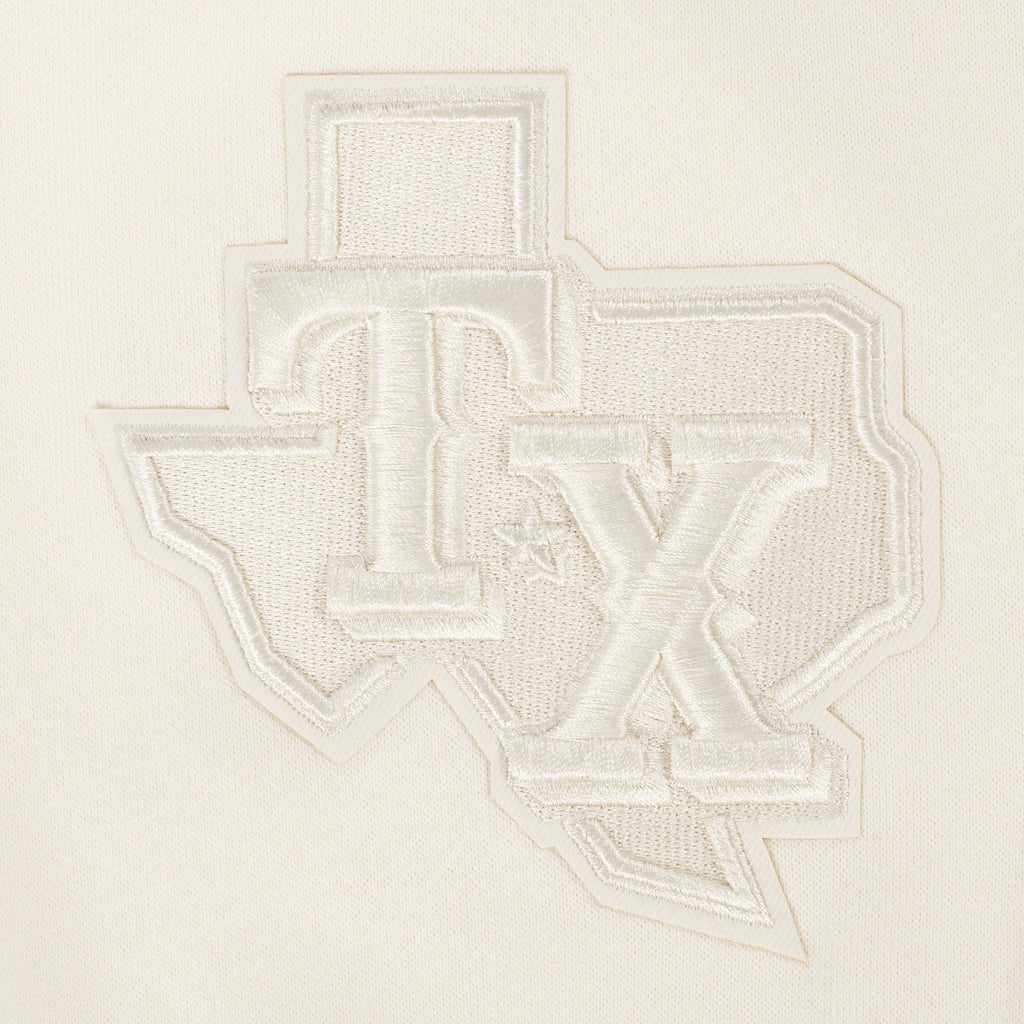 MLB TEXAS RANGERS NEUTRAL MEN'S DROP SHOULDER PULLOVER HOODIE (EGGSHELL)