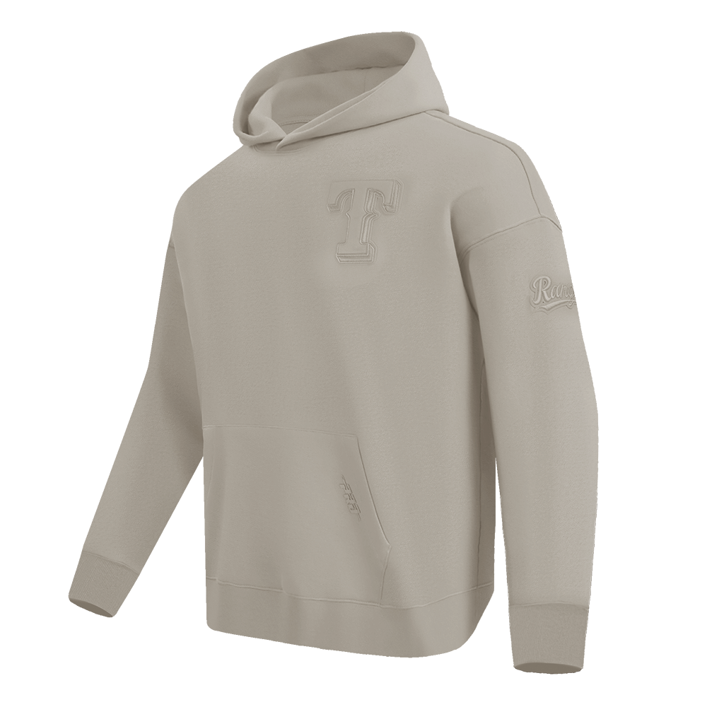 MLB TEXAS RANGERS NEUTRAL MEN'S DROP SHOULDER PULLOVER HOODIE (TAUPE)