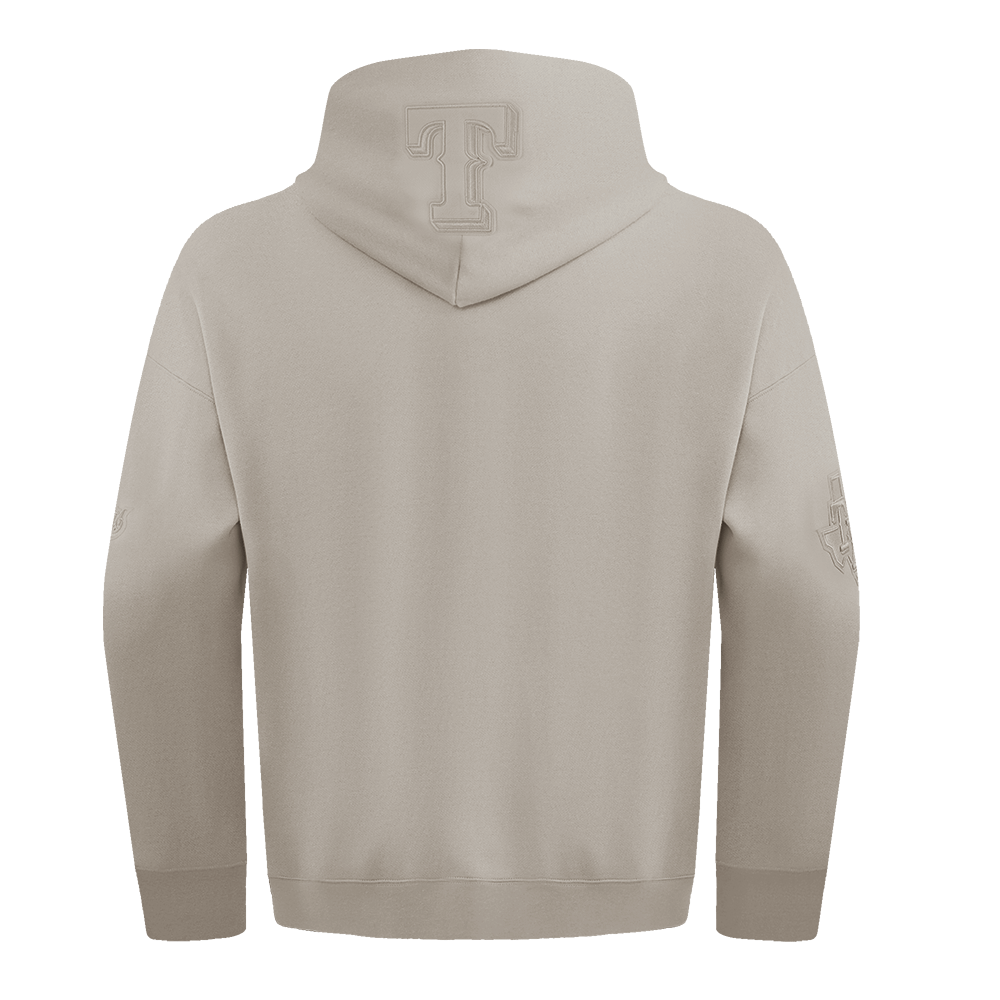 MLB TEXAS RANGERS NEUTRAL MEN'S DROP SHOULDER PULLOVER HOODIE (TAUPE)