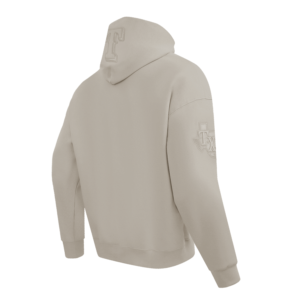 MLB TEXAS RANGERS NEUTRAL MEN'S DROP SHOULDER PULLOVER HOODIE (TAUPE)