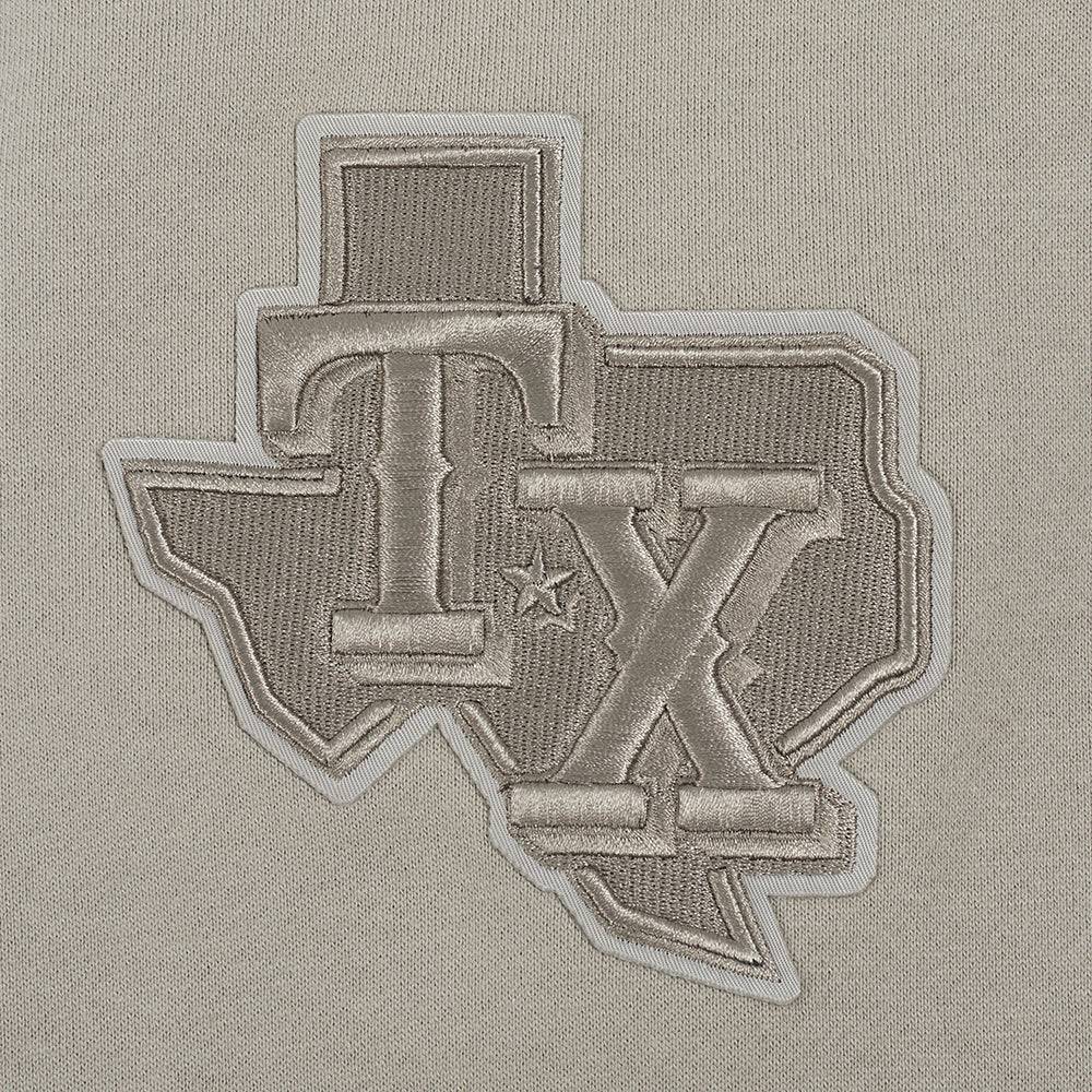 MLB TEXAS RANGERS NEUTRAL MEN'S DROP SHOULDER PULLOVER HOODIE (TAUPE)