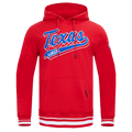 SUDADERA CON CAPUCHA DE FELPA ACANALADA PARA HOMBRE MLB TEXAS RANGERS SCRIPT TAIL (ROJA)