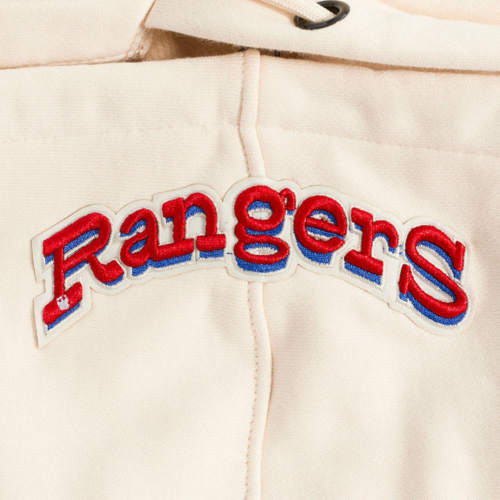 MLB TEXAS RANGERS RETRO CLASSIC MEN'S PULLOVER HOODIE (EGGSHELL/ROYAL BLUE)