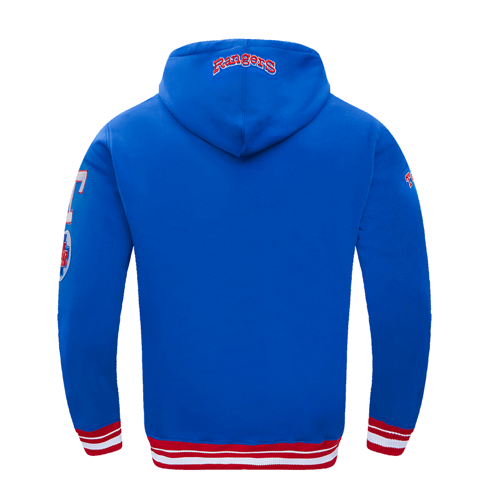 MLB TEXAS RANGERS RETRO CLASSIC MEN'S PULLOVER HOODIE (ROYAL BLUE/RED)