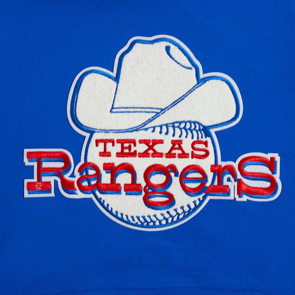 MLB TEXAS RANGERS RETRO CLASSIC MEN'S PULLOVER HOODIE (ROYAL BLUE/RED)