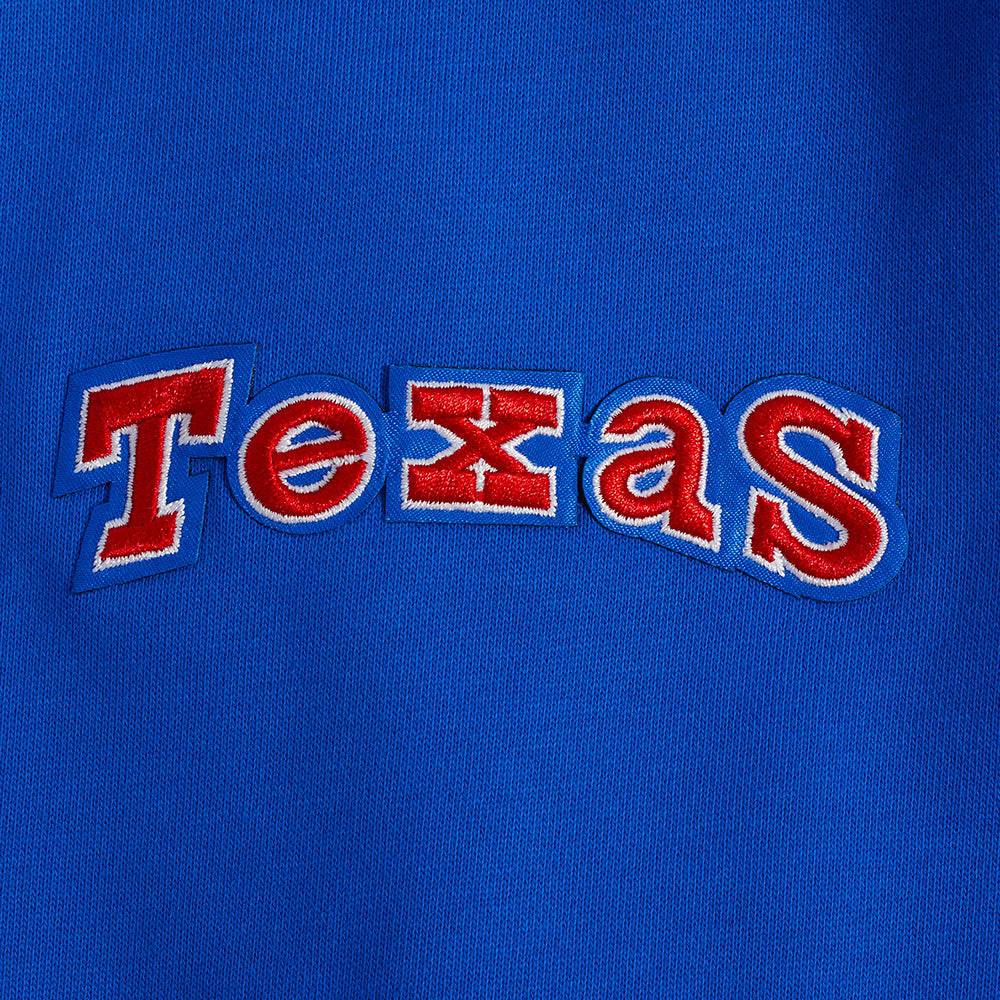 MLB TEXAS RANGERS RETRO CLASSIC MEN'S PULLOVER HOODIE (ROYAL BLUE/RED)