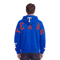 MLB TEXAS RANGERS WINGSPAN SUDADERA CON CAPUCHA DE FELPA PARA HOMBRE CON HOMBROS CAÍDOS (AZUL REAL)