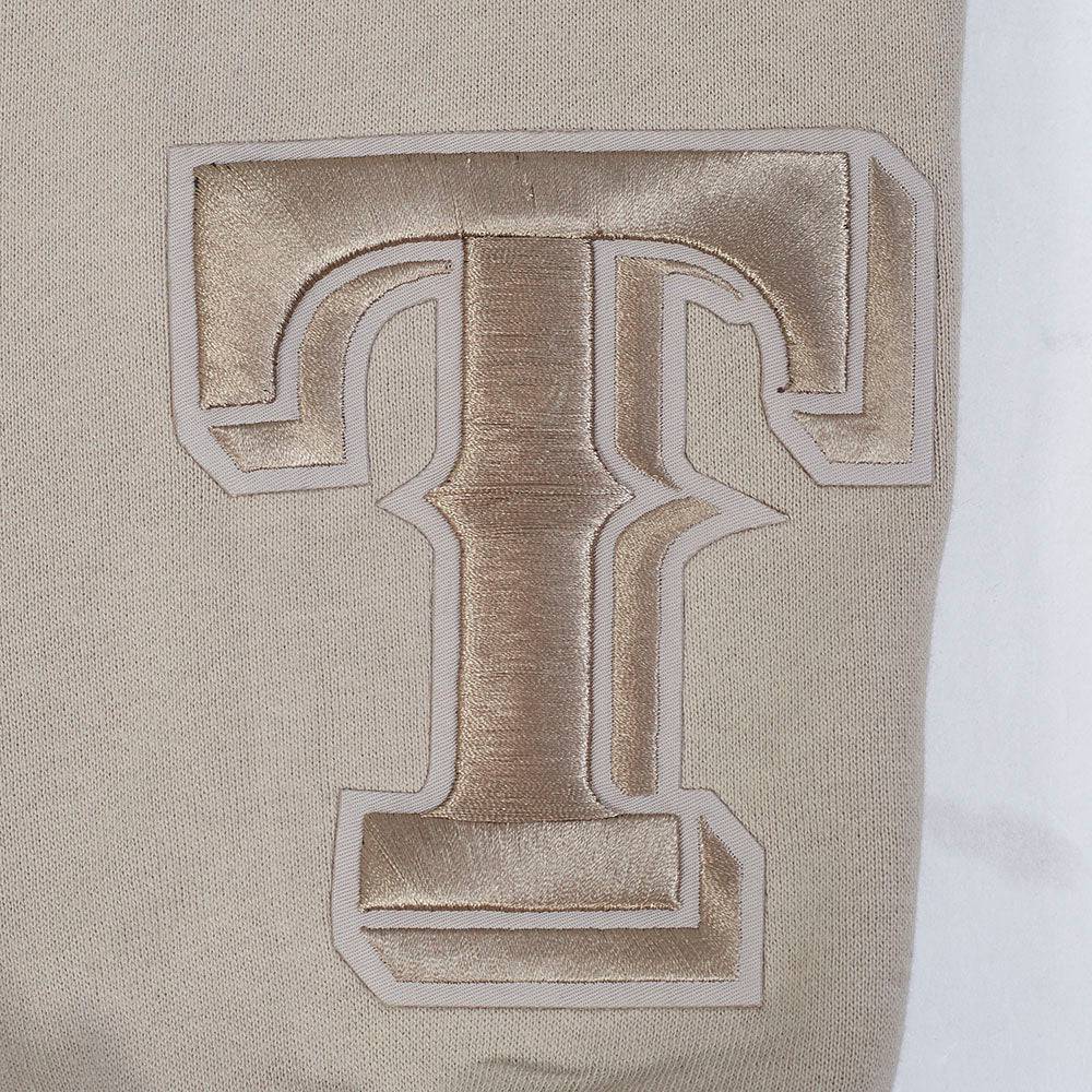 MLB TEXAS RANGERS WINGSPAN SUDADERA CON CAPUCHA DE FELPA PARA HOMBRE CON HOMBROS CAÍDOS (BEIGE)