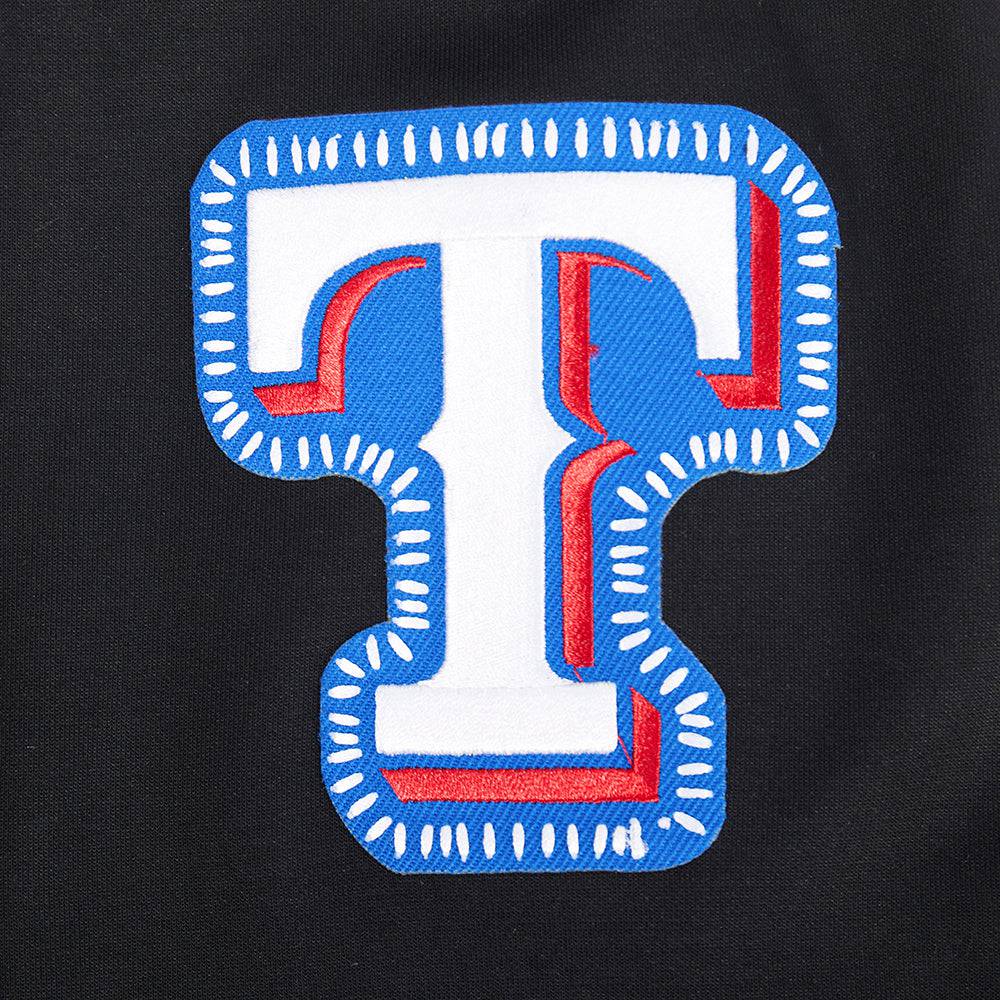 MLB TEXAS RANGERS DIY PICK STITCH MEN'S DK PO HOODIE (BLACK)