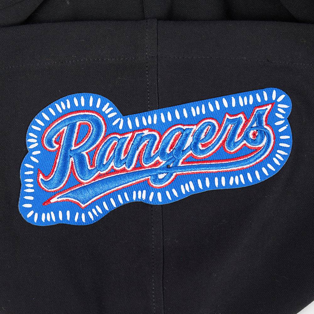 MLB TEXAS RANGERS DIY PICK STITCH MEN'S DK PO HOODIE (BLACK)