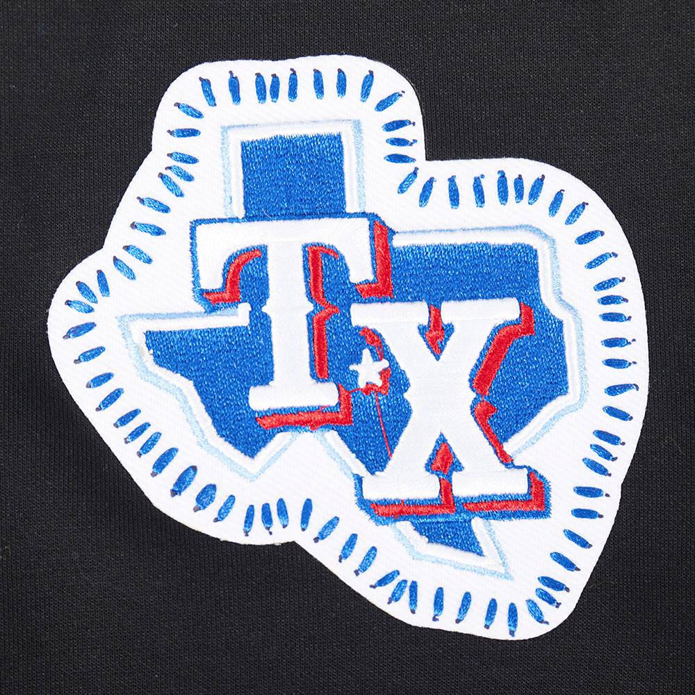 MLB TEXAS RANGERS DIY PICK STITCH MEN'S DK PO HOODIE (BLACK)