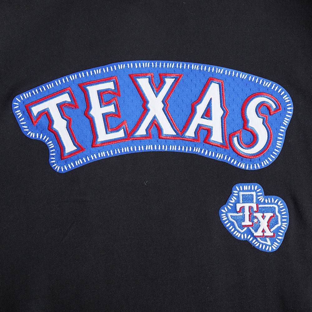 MLB TEXAS RANGERS DIY PICK STITCH MEN'S DK PO HOODIE (BLACK)