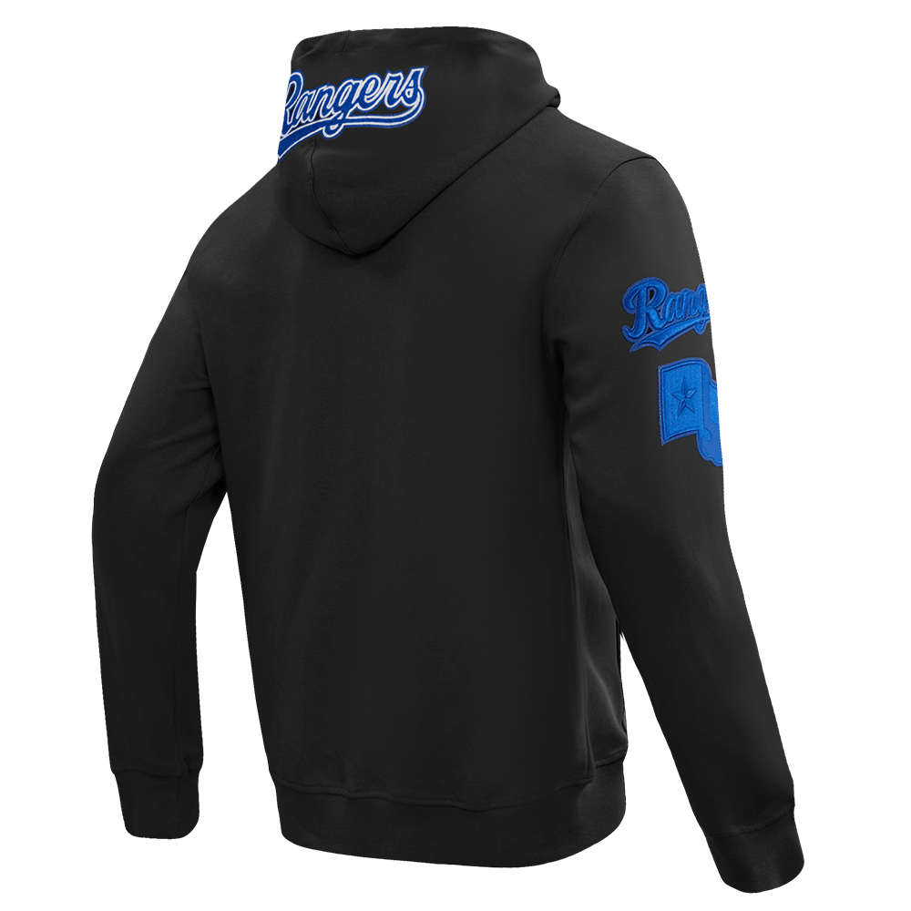MLB TEXAS RANGERS TC TONAL OUTLINE MEN'S DK FZ PO HOODIE (BLACK)