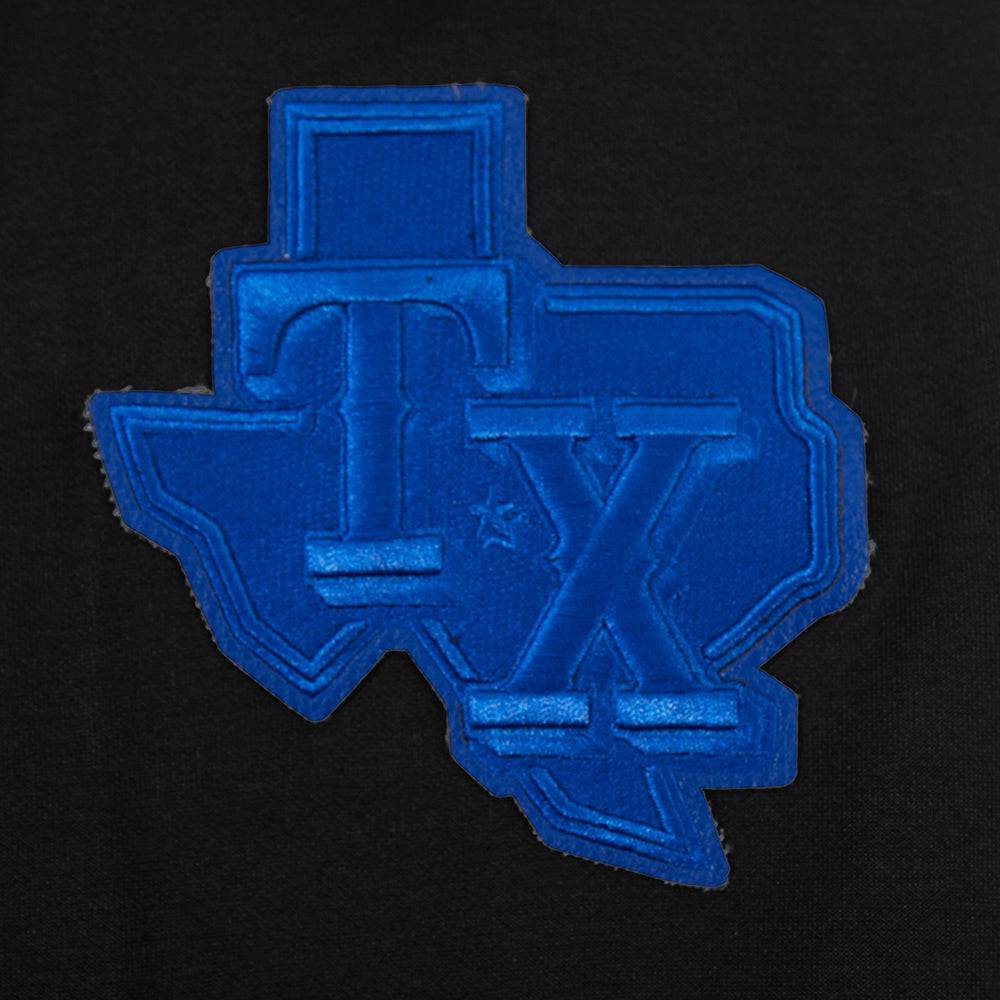 MLB TEXAS RANGERS TC TONAL OUTLINE MEN'S DK FZ PO HOODIE (BLACK)