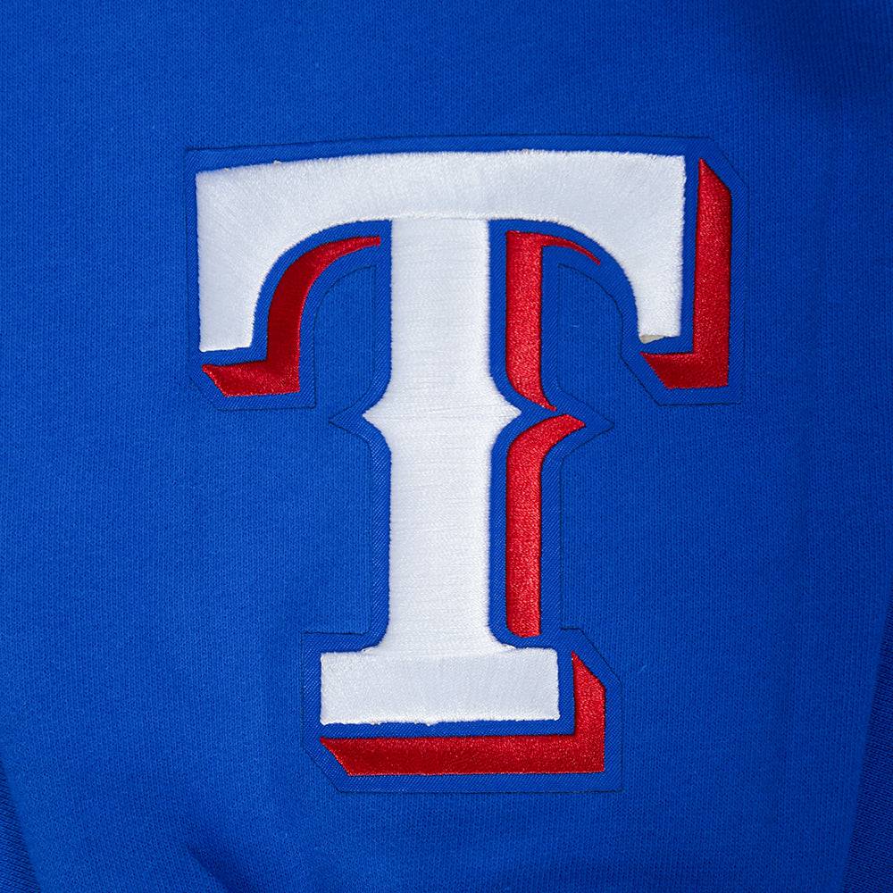 SUÉTER DE CUELLO REDONDO DE FELPA PARA HOMBRE MLB TEXAS RANGERS WINGSPAN (AZUL REAL)