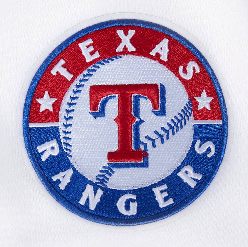 MLB TEXAS RANGERS SUDADERA CON CAPUCHA DE HOMBRE CON CREMALLERA COMPLETA Y CHENILLA CLÁSICA (BLANCA)
