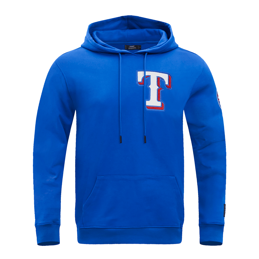 MLB TEXAS RANGERS CLASSIC CHENILLE MEN'S PULL OVER HOODIE (ROYAL BLUE)