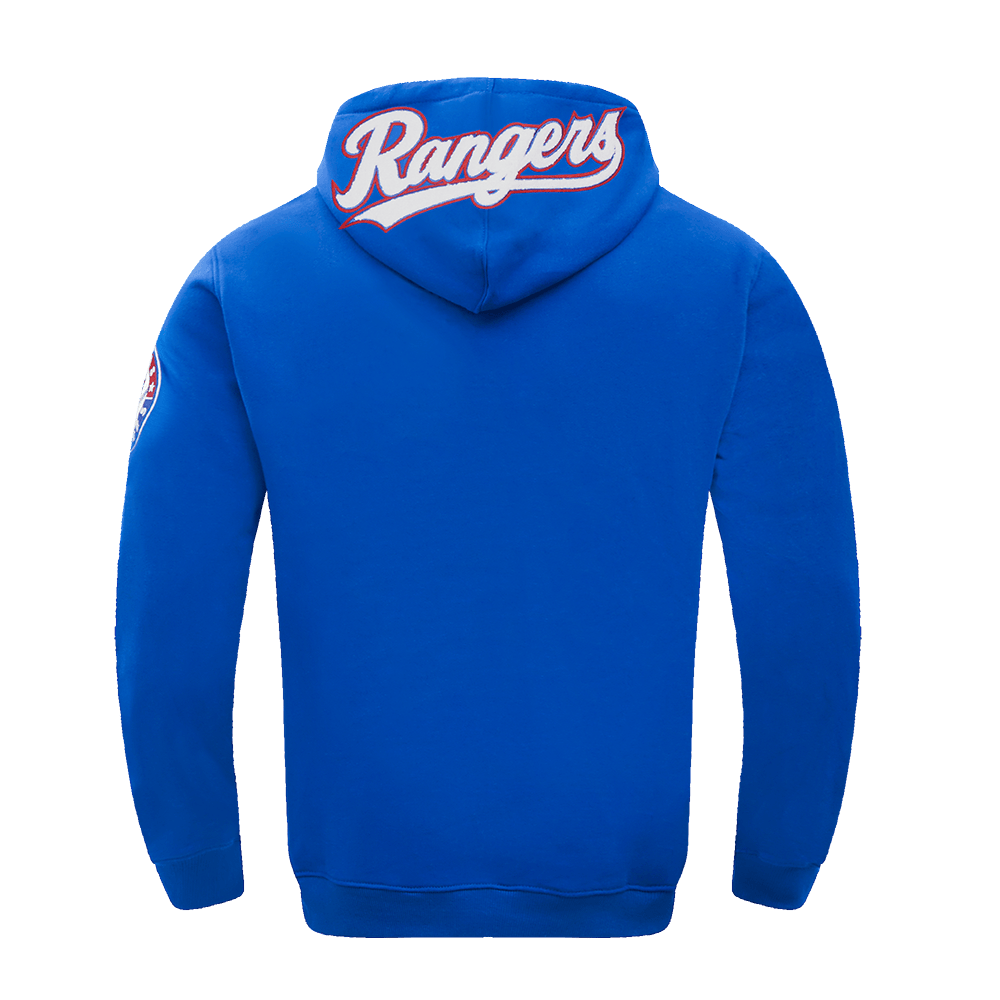 MLB TEXAS RANGERS CLASSIC CHENILLE MEN'S PULL OVER HOODIE (ROYAL BLUE)